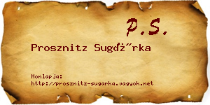 Prosznitz Sugárka névjegykártya